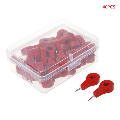 40 Pcs Map Markers Wooden Drawing Photo Wall Studs Cork Board Pins Thumbtack Pushpins Painting Tool - SECURE DISTRIBUTORS