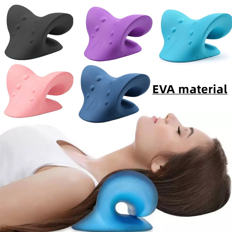 Neck Shoulder Stretcher Relaxer Cervical Chiropractic Traction Device Pillow for Pain Relief Cervical Spine Alignment Gift - SECURE DISTRIBUTORS