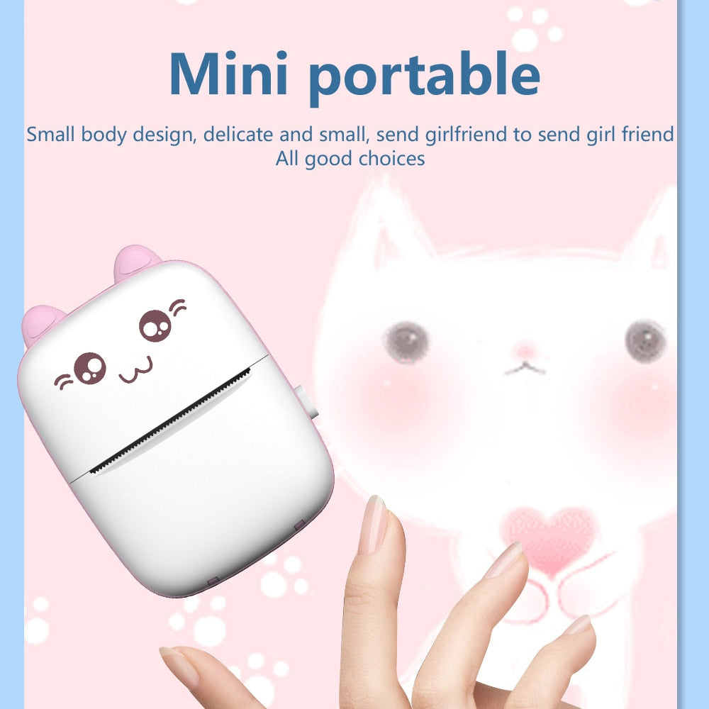 Meow Mini Label Printer Thermal Portable Printers Stickers Paper Inkless Wireless Impresora Portátil 200dpi Android IOS 57mm - SECURE DISTRIBUTORS
