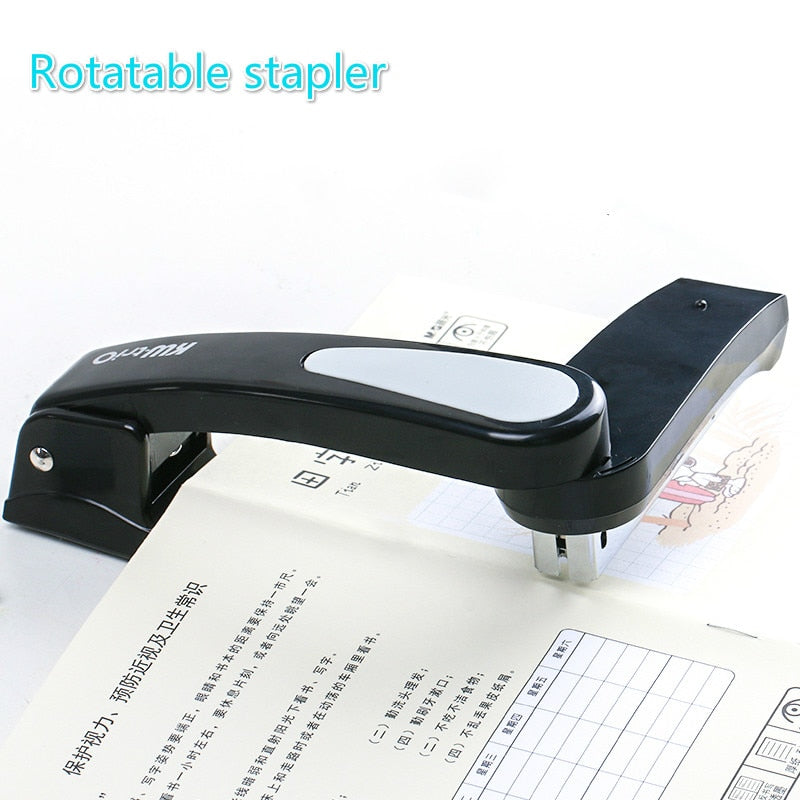 360 rotatable Heavy Duty Stapler Use 24/6 Staples Effortless Long Stapler School Paper Staplers Office Bookbinding Supplies - SECURE DISTRIBUTORS