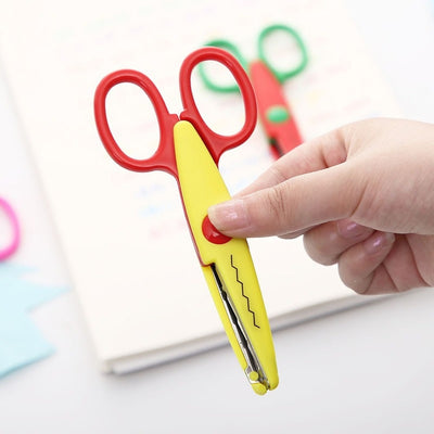 Mr.paper 6 Styles Minimalistic Lace Scissors Wavy Pattern Small Round Head Children Special Student Art Tool Stationery Scissor - SECURE DISTRIBUTORS