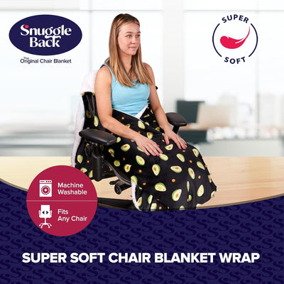 The Original Office Chair Blanket by Snuggleback; Cozy Comfy Office Desk Chair Wrap Attaches for Convenient Heat and Hands-Free. Stay Warm in the Winter or Summer. Gray Faux Fur with Sherpa Fleece