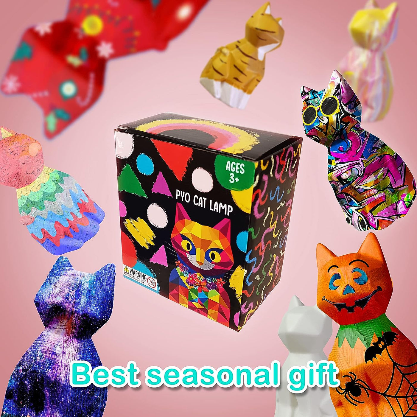 Paint Your Own Cat Lamp Art Kit, Night Light, Crafts for Teens Girls Boys, Arts & Crafts Kit, Painting Kit for Kids, Room Decoration, Christmas Crafts Birthday Gift for Kids Ages 3 4 5 6 7 8+
