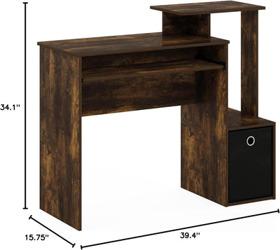 Econ Computer Writing Desk, Amber Pine/Black