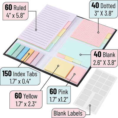 - Sticky Notes Set, 410 Pack, Pastel Colors, Divider Sticky Notes, School Supplies, Office Supplies, Planner Sticky Note Dividers Tabs, Book Notes