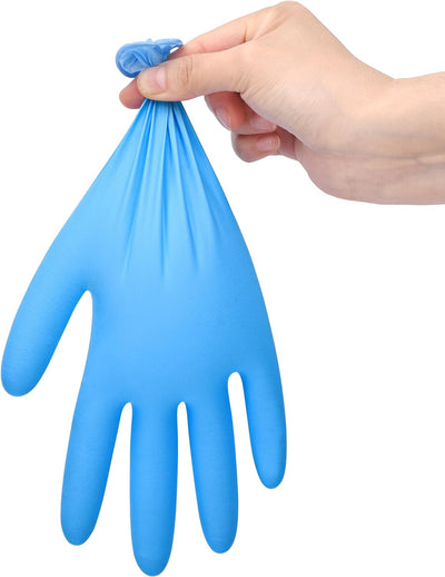 Heavy-Duty Blue Disposable Nitrile Gloves, Box of 100, 6-Mil, Fully Textured, Powder-Free, Latex-Free, Non-Sterile