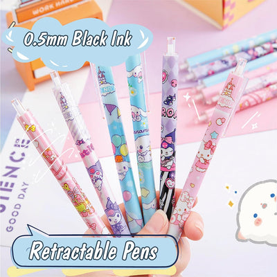 Cute School Supplies Kawaii Anime Cartoon Stationery Gift Set for Girls Kids Including Spiral Notebook Gel Pen Pencil Cse Sticky Note（Blue）