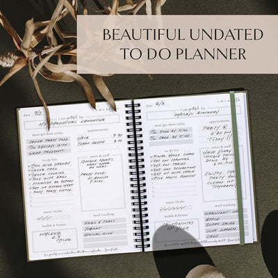 Simplified to Do List Notebook - Aesthetic Daily Planner to Easily Organize Your Tasks and Boost Productivity - Stylish Undated Planner and School or Office Supplies for Women