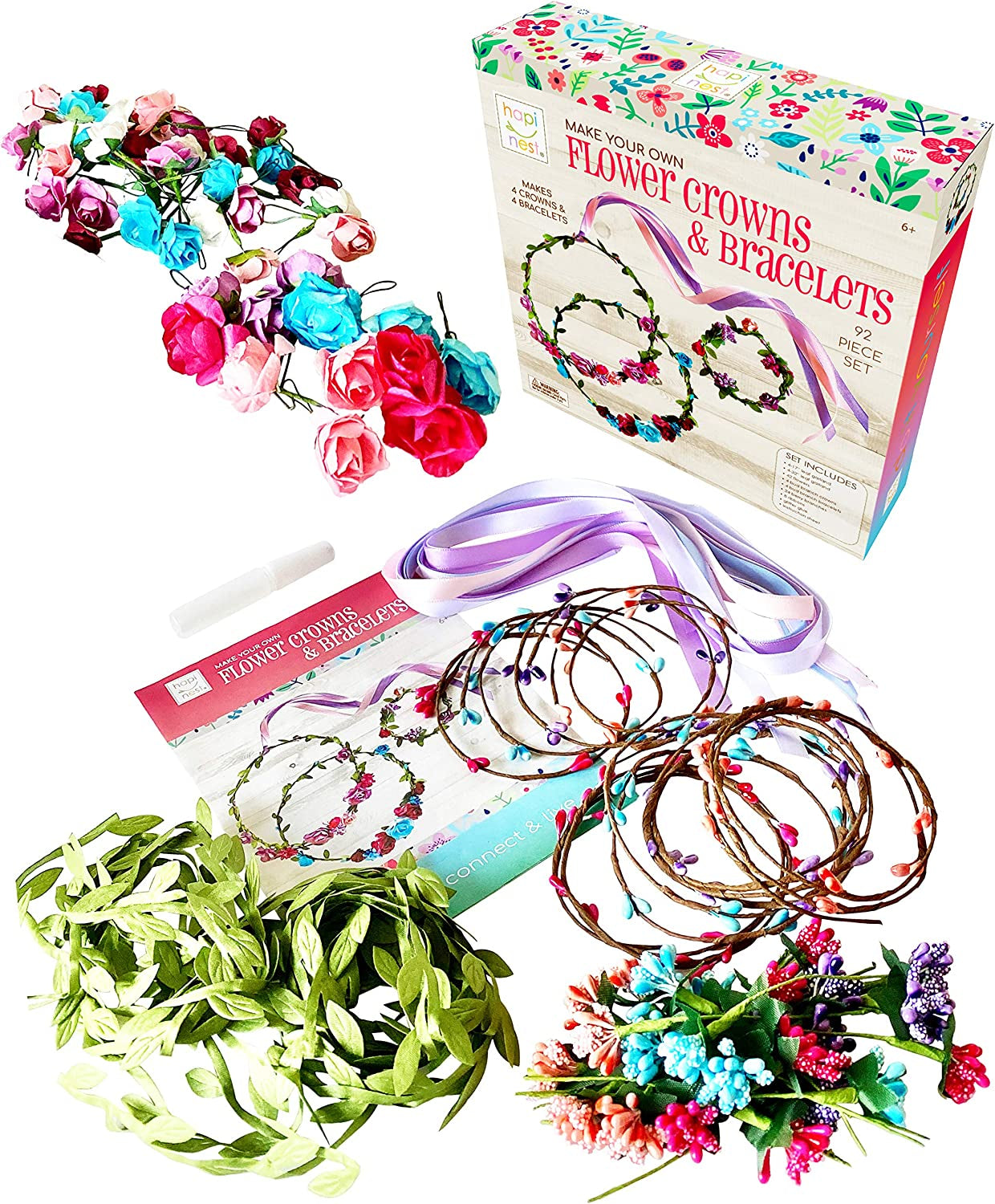 Make Your Own Flower Crowns and Bracelets Craft Kit for Girls Gifts Ages 6 7 8 9 10 Years Old and Up