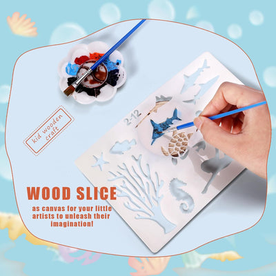 Wooden Painting Kit with Template,Wood Slices for Arts and Crafts with Wind Chime,Valentine Craft Kits for Girls Ages 8-12,Arts and Crafts for Kids Ages 6-8 Girls,Kids Art Kit for Kids Ages 8-12