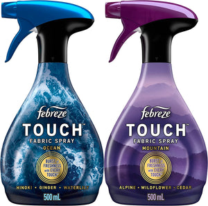 Touch Fabric Spray, Sneaker Balls Alternative, Couch Cleaner, Fabric Refresher Spray, Ocean & Mountain, 16.9 Oz, Pack of 2
