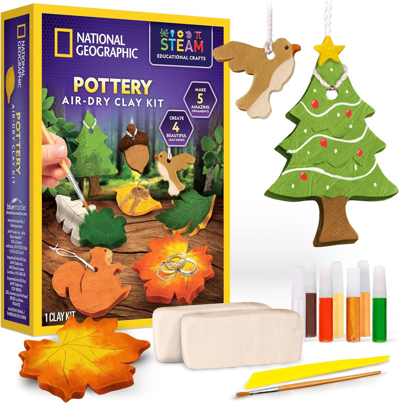 Modeling Clay Arts & Crafts Kit - Air Dry Clay for Kids Craft Projects, Clay Christmas Ornament Kit, DIY for Kids 8-12, (Amazon Exclusive)