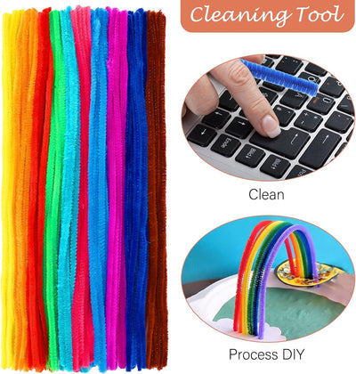 Craft Pipe Cleaners, 100Pcs 10 Colors Pipe Cleaner Craft, 0.23"X12" Bulk Craft Chenilles Stems Pipe Cleaner, Craft Pipecleaners for DIY Arts Crafts and Cleaning