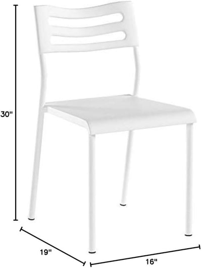 Lucky Theory  Lightweight Desk Chair, Plastic, White White 19D X 16W X 30H In