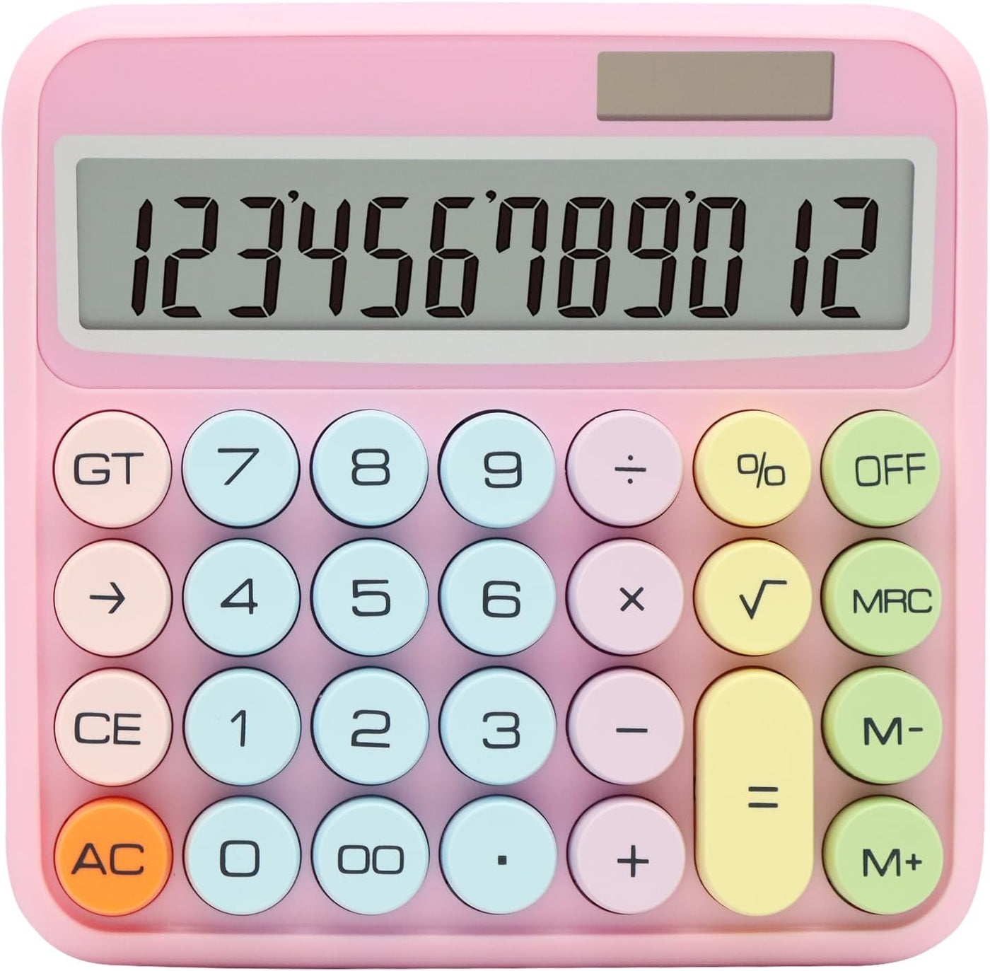 Pink Calculator,  Standard Calculator 12 Digit with Large LCD Display and Big Buttons,Pink Office Accessories for Women Desk,Cute Calculator for Office,School, Home,Business