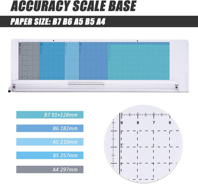 Paper Trimmer-12” 8 to 12 Sheet Capacity, Paper Cutter Guillotine with Safety Blade Lock Heavy Duty Plastic Base Paper Cutting Board for Home, Office,School-White