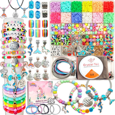 Toys Bracelet Making Kit -3100Pcs Beads for Charm Jewelry Making Kit Supplies DIY Arts Halloween and Christmas Party Favors Crafts for Kids Girl Toys Age 6-7,8-12 Teens Girl Gifts