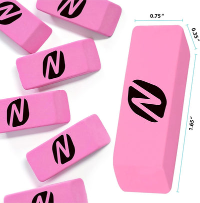 Noverbee Erasers, Pink Erasers. Erasers for Pencils 12 Pk. Erasers for Kids, Erasers Bulk for School Supplies, Art, and Office Use. Latex- Free Pencil Erasers.