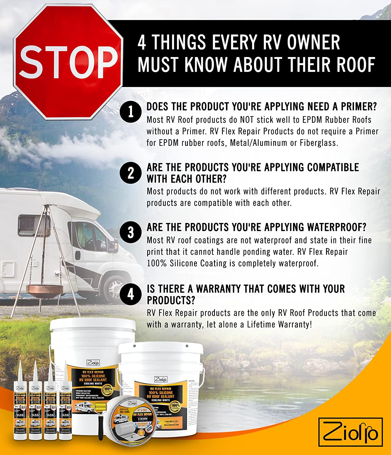 RV Flex Repair Tape - Roof Seam Tape to Seal and Waterproof, Bond to EPDM Rubber with Butyl Sealant, Seal Vents and Skylights on Motorhomes, Trailers, Campers (White, 4-Inch X 50 Foot Roll)