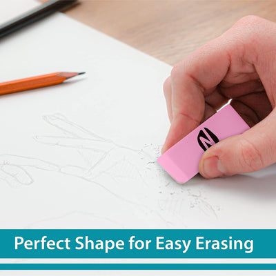Noverbee Erasers, Pink Erasers. Erasers for Pencils 12 Pk. Erasers for Kids, Erasers Bulk for School Supplies, Art, and Office Use. Latex- Free Pencil Erasers.
