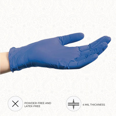 Forpro Disposable Nitrile Gloves, Chemical Resistant, Powder-Free, Latex-Free, Non-Sterile, Food Safe, 4 Mil, Indigo, Small, 100-Count