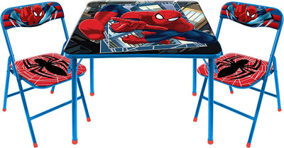 Marvel Spiderman 3 Piece Children'S Activity Square Table and Chair Set, Ages 3+ (NN201039)