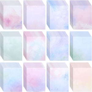 96 Sheets Watercolor Stationery Decorative Paper, 100 Gsm Double Sided, 8.5X11 - Colored Pastel Printer Paper for Invitations and Scrapbooking