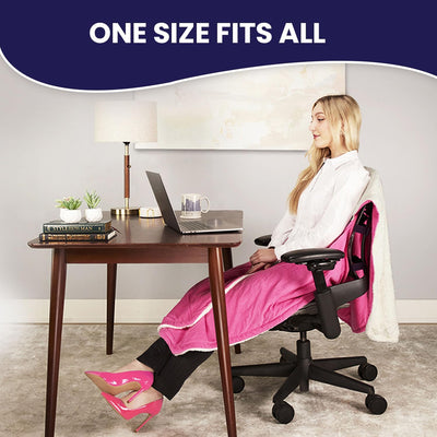 The Original Office Chair Blanket by Snuggleback; Cozy Comfy Office Desk Chair Wrap Attaches for Convenient Heat and Hands-Free. Stay Warm in the Winter or Summer. Gray Faux Fur with Sherpa Fleece