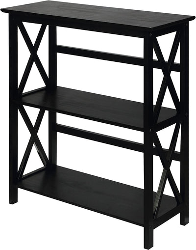 Montego 3-Shelf Bookcase, Black (New)