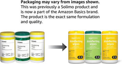 Disinfecting Wipes, Lemon & Fresh Scent, Sanitizes, Cleans, Disinfects & Deodorizes, 255 Count (3 Packs of 85) (Previously Solimo) (Packaging May Vary)