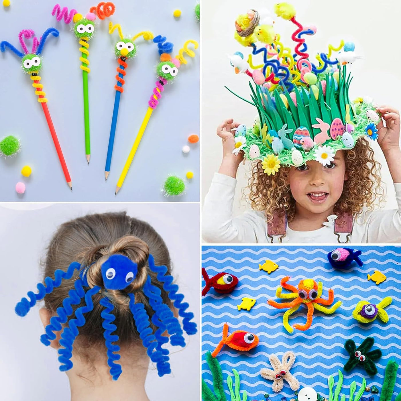 Craft Pipe Cleaners, 100Pcs 10 Colors Pipe Cleaner Craft, 0.23"X12" Bulk Craft Chenilles Stems Pipe Cleaner, Craft Pipecleaners for DIY Arts Crafts and Cleaning