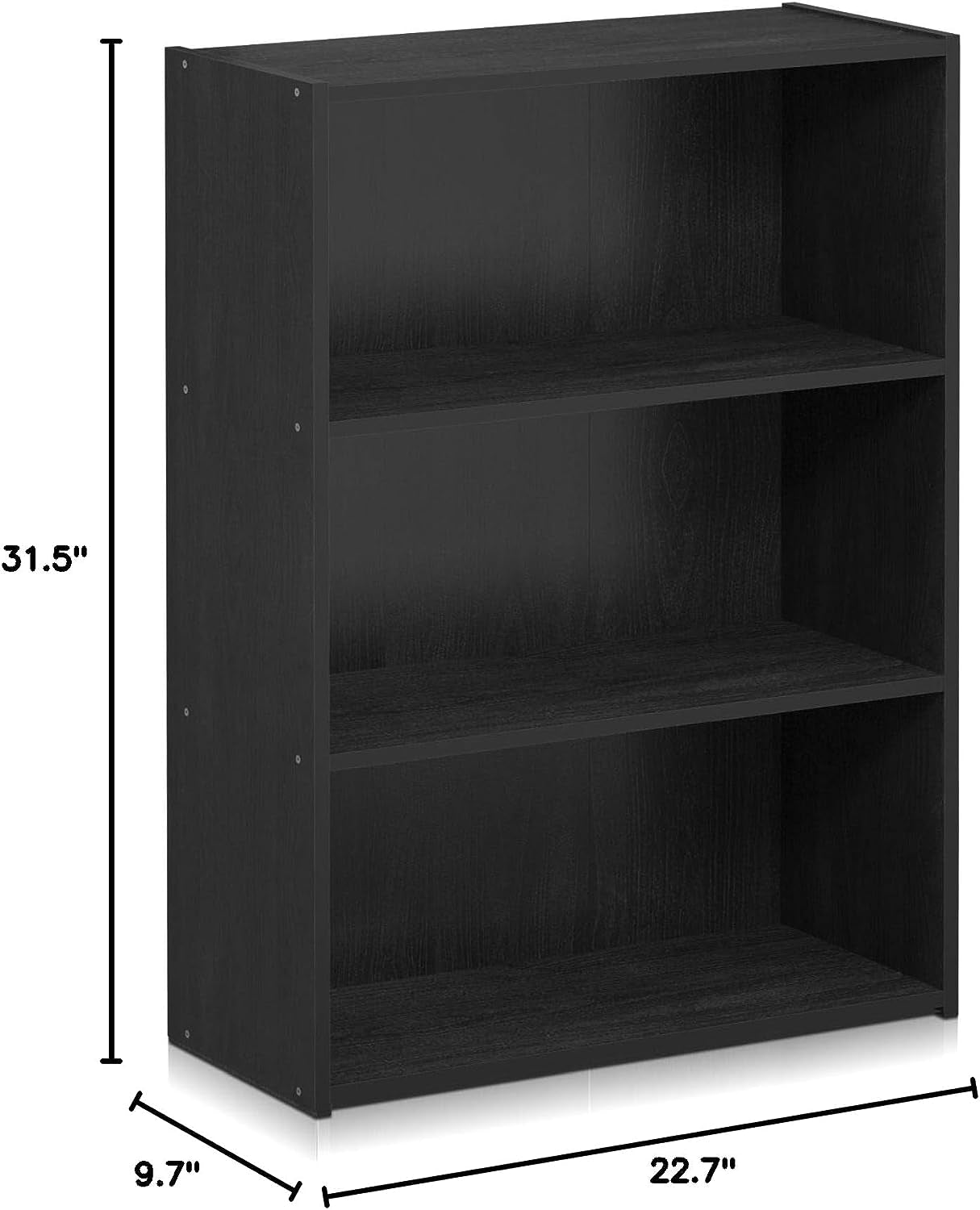 Pasir 3-Tier Open Shelf Bookcase, Americano