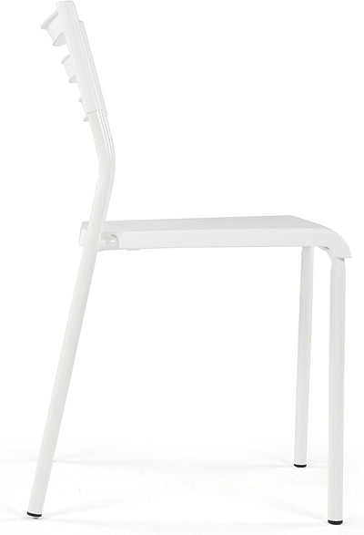 Lucky Theory  Lightweight Desk Chair, Plastic, White White 19D X 16W X 30H In