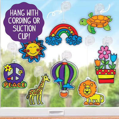 Create Your Own Window Art, Paint Your Own DIY Suncatchers, Fun Staycation Activity or Birthday Party Idea, Arts and Craft Kits for Kids Ages 6, 7, 8, 9