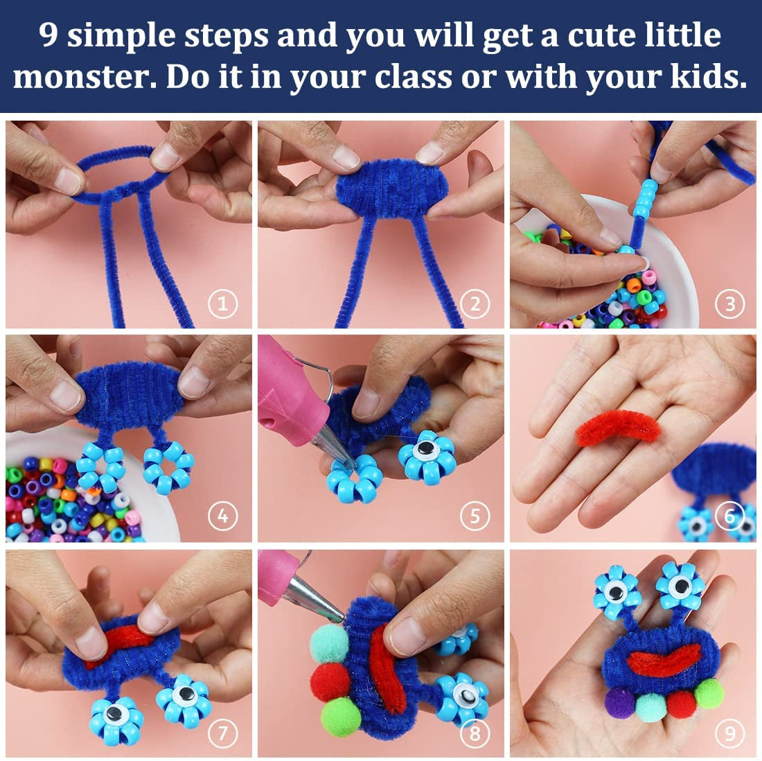 Pipe Cleaners, Pipe Cleaners Craft, Arts and Crafts, Crafts, Craft Supplies, Art Supplies (Blue)…