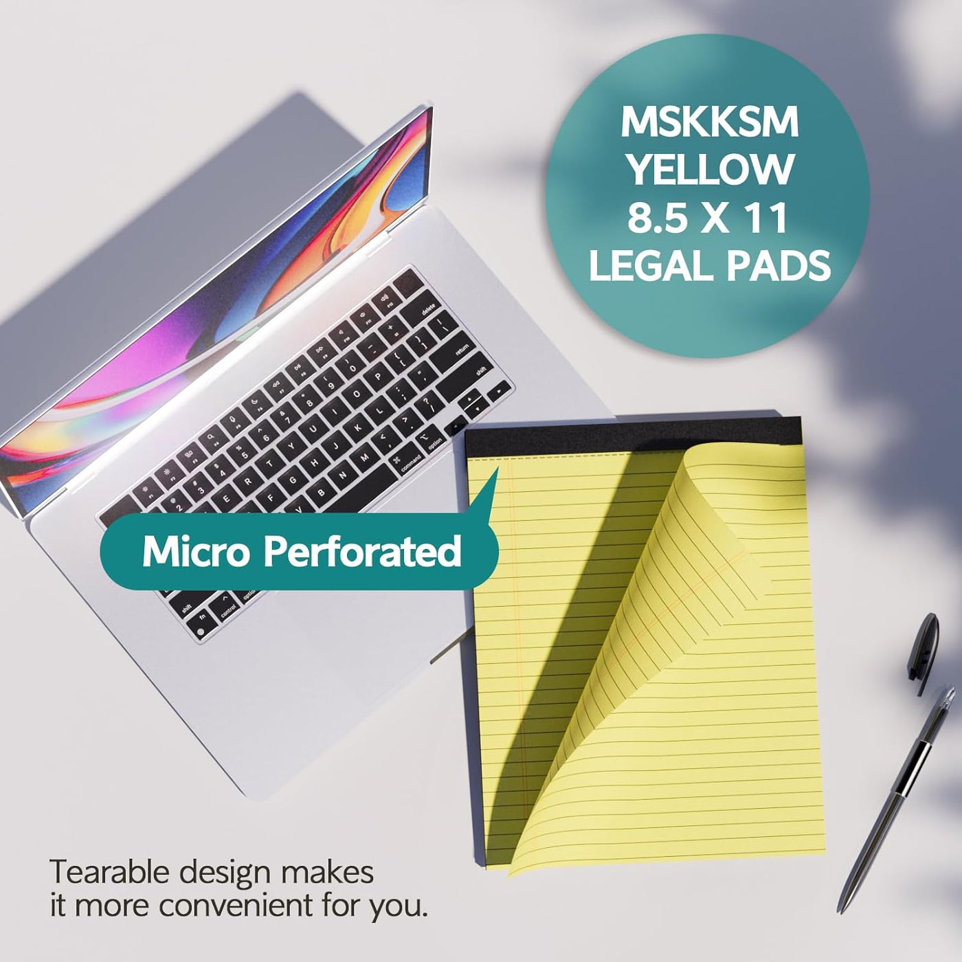 Legal Pads 8.5 X 11, 2 Pack Yellow Note Pads 8.5 X 11 Writing Pads, Wide Ruled Legal Notepads, Lined Pads of Paper Yellow Paper Pads, 30 Sheets per Notepad for School, Home, Office, Business