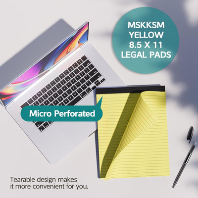 Legal Pads 8.5 X 11, 2 Pack Yellow Note Pads 8.5 X 11 Writing Pads, Wide Ruled Legal Notepads, Lined Pads of Paper Yellow Paper Pads, 30 Sheets per Notepad for School, Home, Office, Business