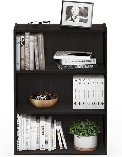 Pasir 3-Tier Open Shelf Bookcase, Espresso