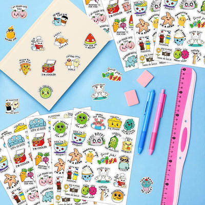 600PCS Funny Punny Reward Stickers for Kids Motivational Stickers Inspiration Positive Accents Teacher Supplies Stickers for Classroom Cute Cartoon Incentive Labels School Stickers for Students Chart