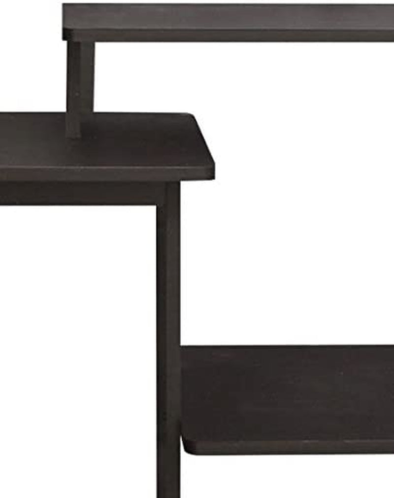 Efficient Home Laptop Notebook Computer Desk with Square Shelves, Espresso/Black