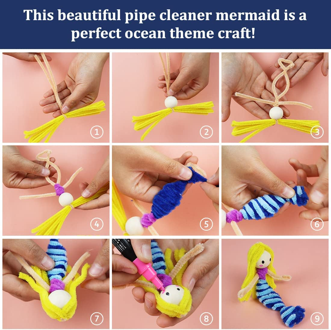 Pipe Cleaners, Pipe Cleaners Craft, Arts and Crafts, Crafts, Craft Supplies, Art Supplies (Blue)…