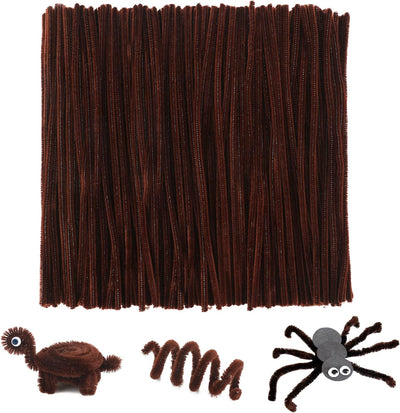 Pipe Cleaners Craft, 200Pcs Dark Brown Pipe Cleaner for Craft, 0.23"X12" Plush and Pliable Bulk Chenilles Stems Pipe Cleaner, Craft Pipecleaners for DIY Arts Crafts