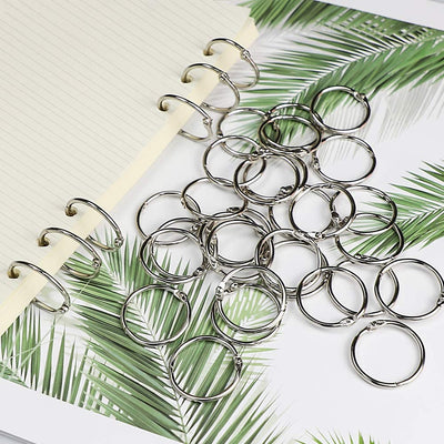 Binder Rings 1 Inch 100 Pcs-Sturdy Book Rings-Loose Leaf Binder Ring for Index Cards Flashcards and Paper-Nickel Plated Metal Rings for Office School Supplies-Heavy Duty Silver Paper Rings