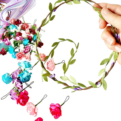 Make Your Own Flower Crowns and Bracelets Craft Kit for Girls Gifts Ages 6 7 8 9 10 Years Old and Up