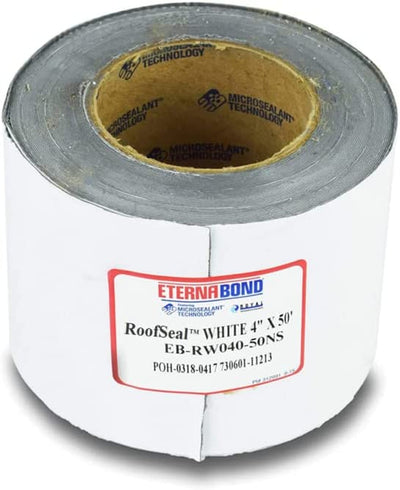 RV Mobile Home Roof Seal Sealant Tape & Leak Repair Tape 4" X 50' Roll White Authentic (4''-50Ft)