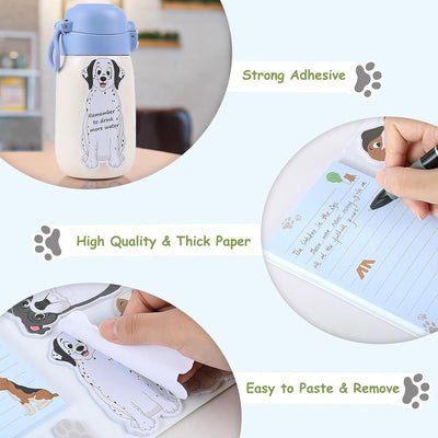 Dog Sticky Notes Set, Sticky Note Pads 300 Sheets, Cute Animal Sticky Notes Pads for Dog Lovers Kids Office School Creative Gifts
