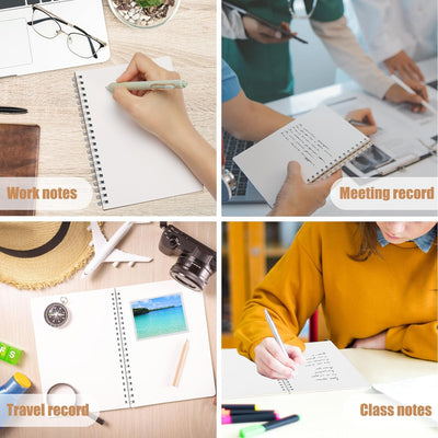 6 Pack Spiral Notebook Blank Notebook Bulk, 7.48 X 5.11 Inch Soft Kraft Cover Journal Sketchbook, 100 Pages/ 50 Sheets for Students Office Business