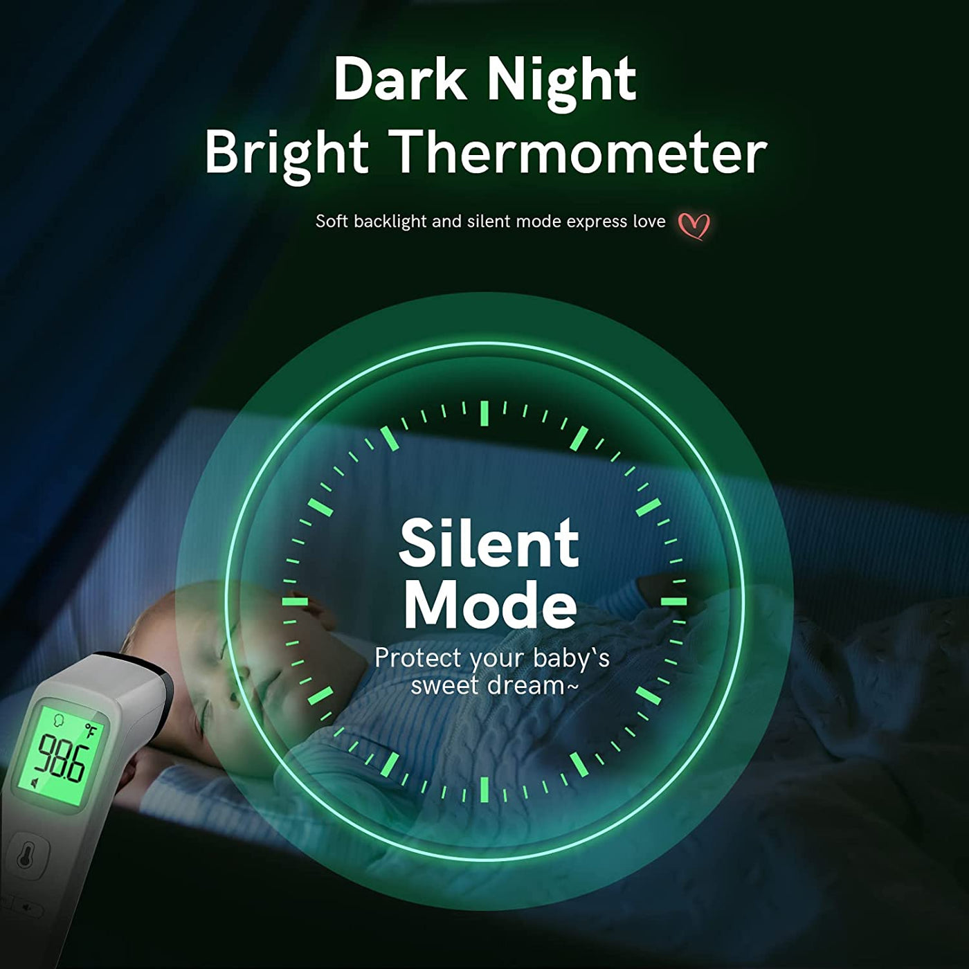 No-Touch Thermometer for Adults and Kids, FSA/HSA Eligible, Fast Accurate Digital Thermometer with Fever Alarm & Silent Mode, Easy-To-Use for Babies, Kids, & Elderly