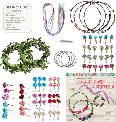 Make Your Own Flower Crowns and Bracelets Craft Kit for Girls Gifts Ages 6 7 8 9 10 Years Old and Up