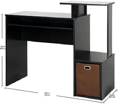 Econ Multipurpose Home Office Computer Writing Desk, Black/Brown